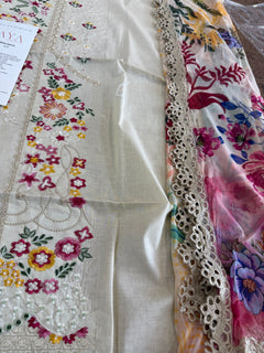 Faiza saqlain ivory multi lawn 2026