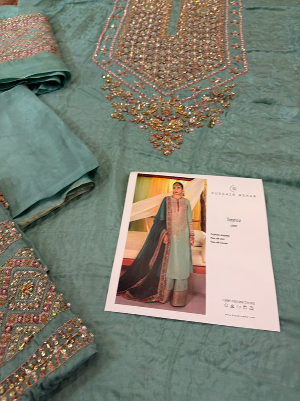Hussain rehar sea green wedding edition
