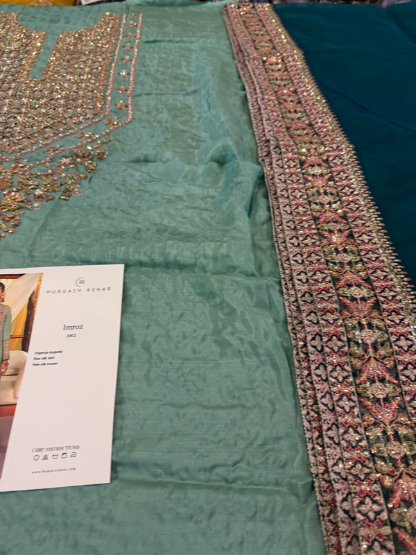 Hussain rehar sea green wedding edition