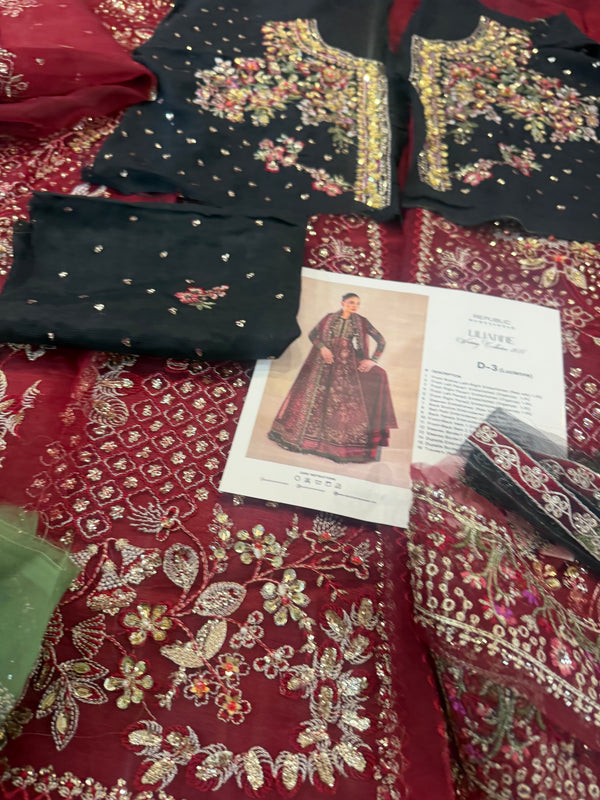 Republic womenswear black red wedding edition