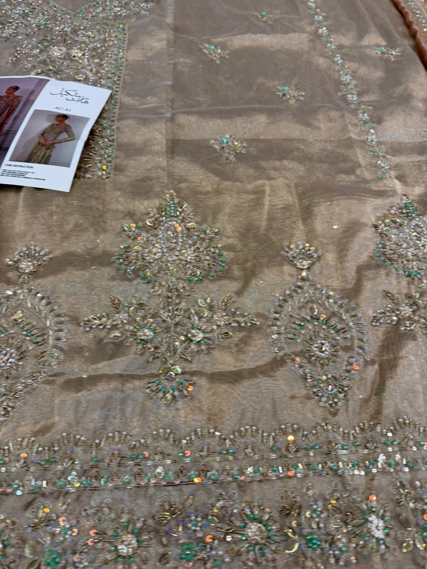Alina khan golden rust do pata wedding edition