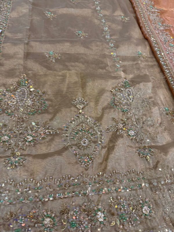 Alina khan golden rust do pata wedding edition