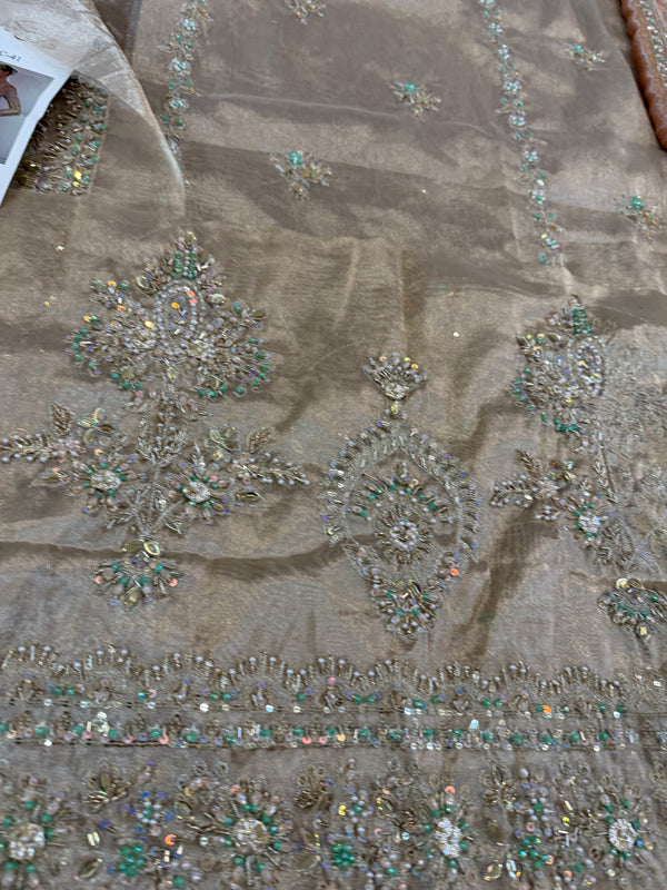 Alina khan golden rust do pata wedding edition