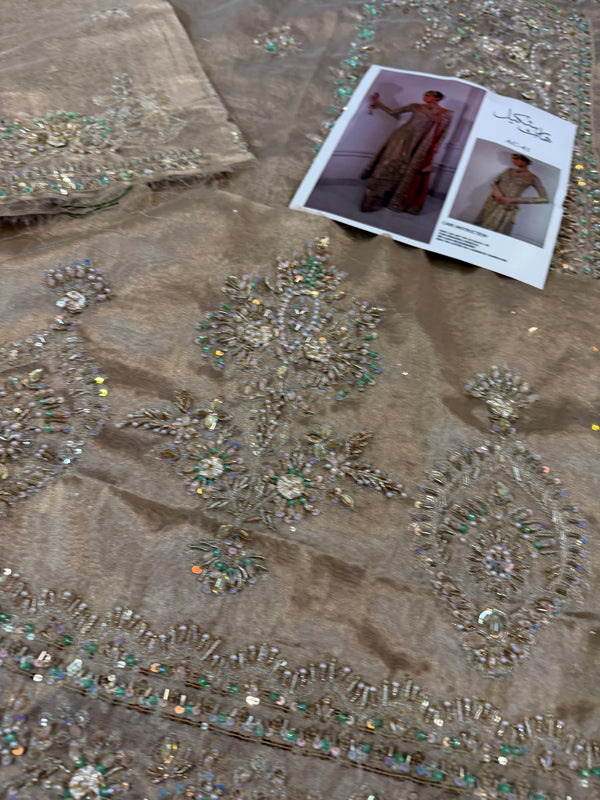 Alina khan golden rust do pata wedding edition