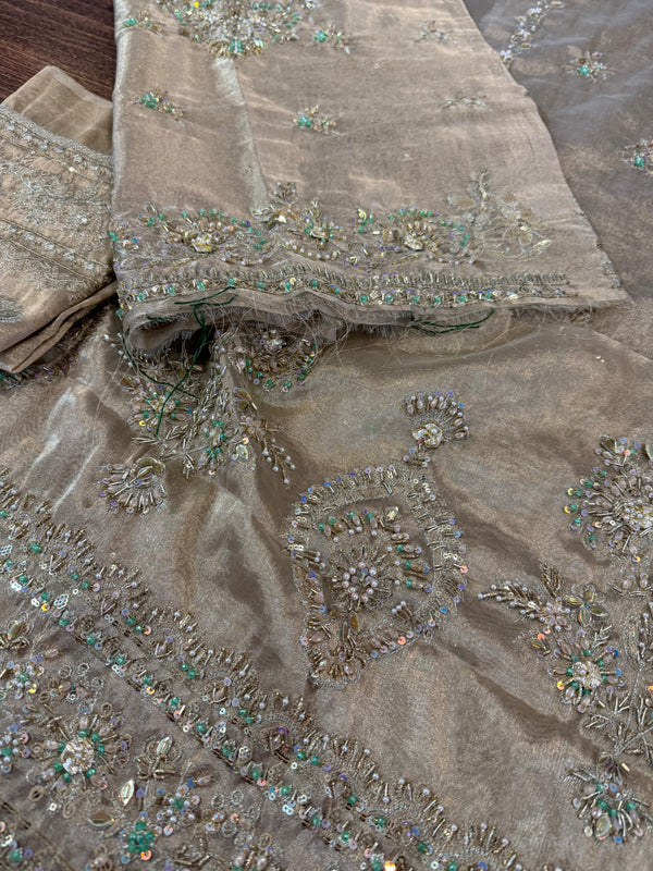 Alina khan golden rust do pata wedding edition