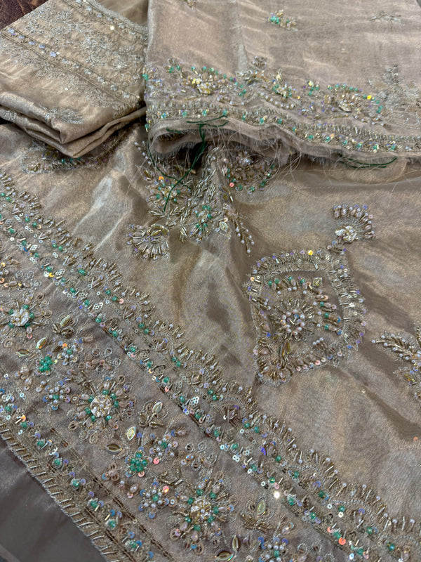 Alina khan golden rust do pata wedding edition
