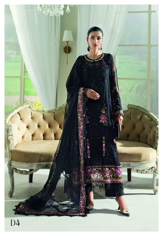 Maria B black chiffon wedding edition