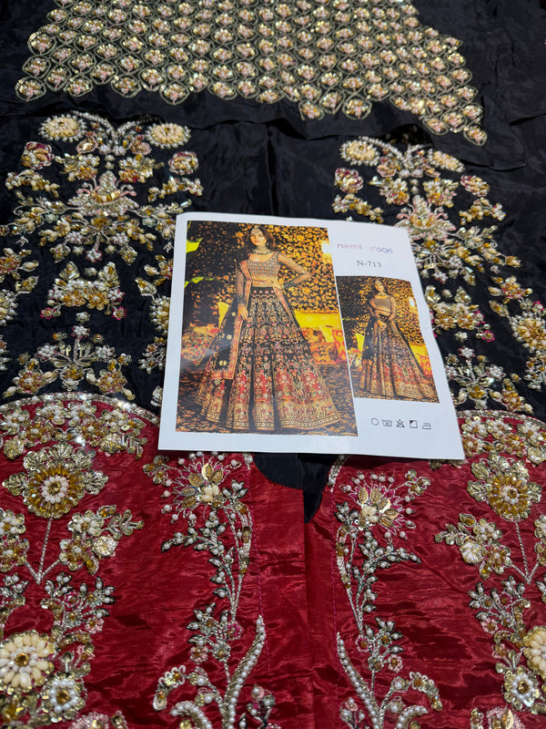 Nomi Ansari black bridal 16 panelled