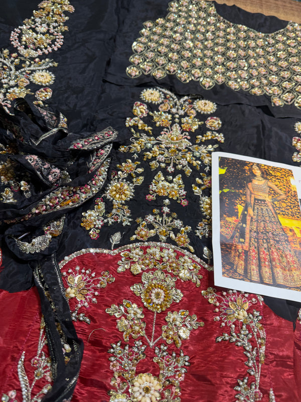 Nomi Ansari black bridal 16 panelled