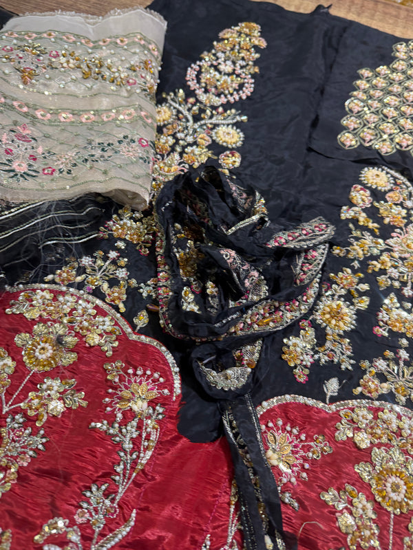 Nomi Ansari black bridal 16 panelled