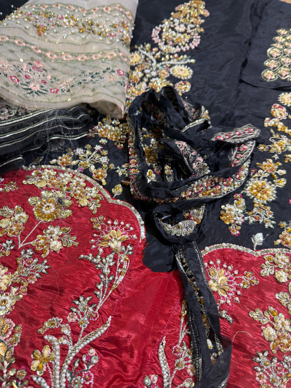 Nomi Ansari black bridal 16 panelled