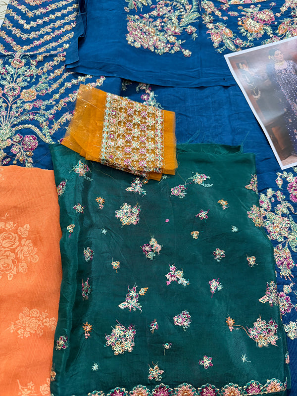 Hussain rehar blue multi wedding edition