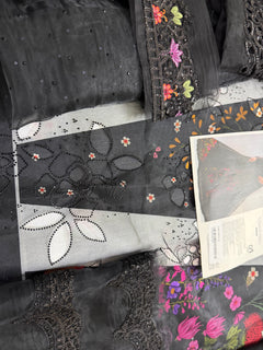 Maria B black mbroided wedding chiffon