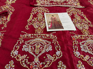 Faiza Saqlain red bridal chiffon collection