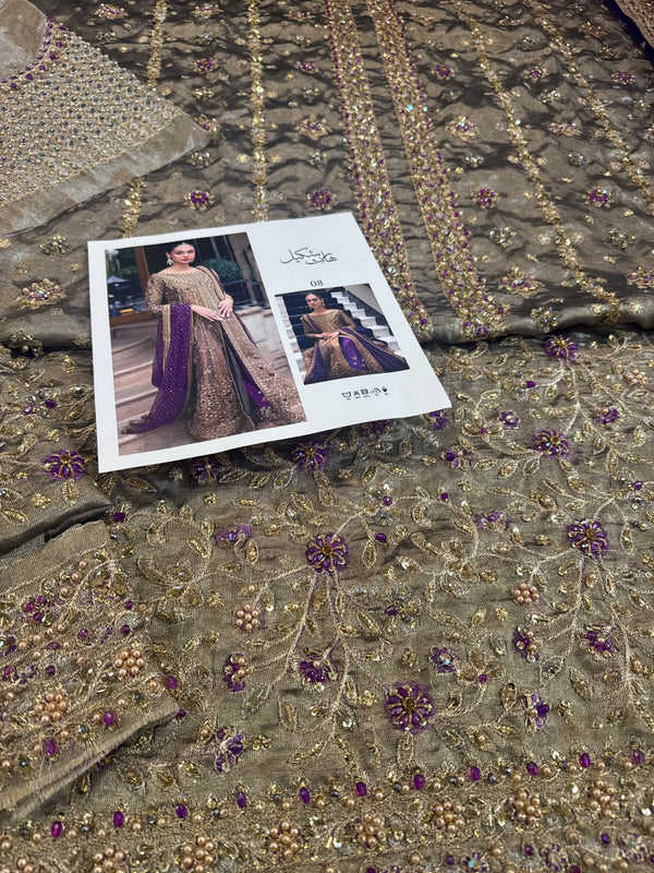 Haris Shakeel mesori purple dopata wedding edition