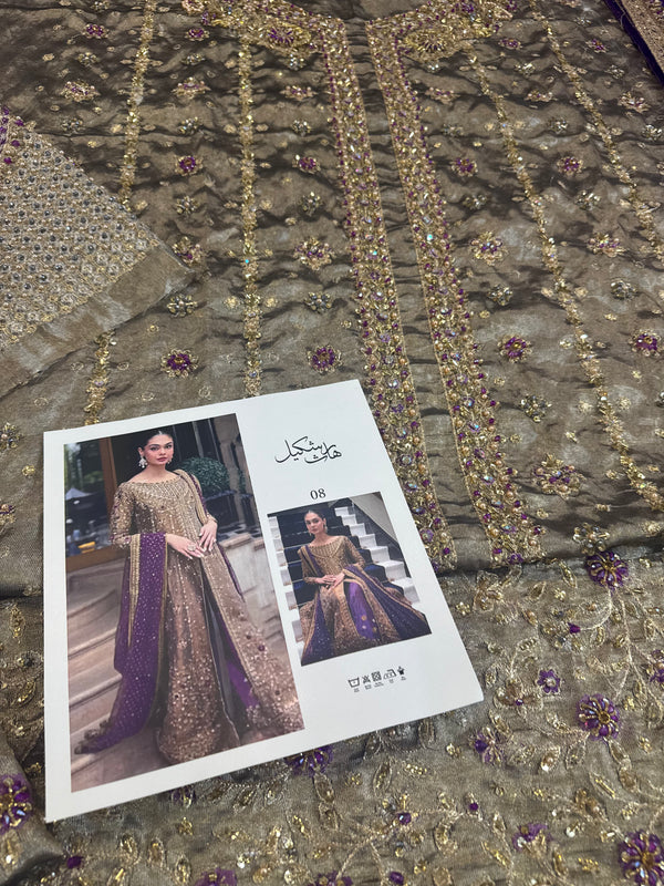 Haris Shakeel mesori purple dopata wedding edition