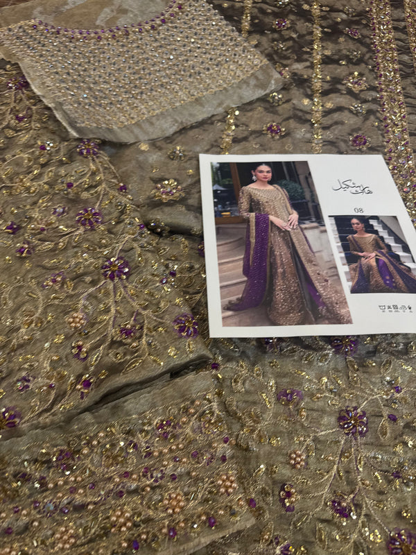 Haris Shakeel mesori purple dopata wedding edition