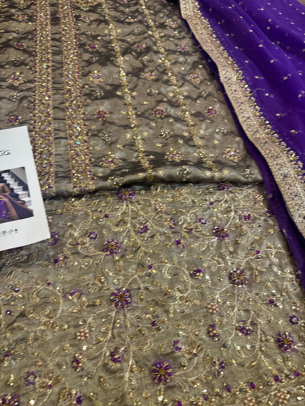 Haris Shakeel mesori purple dopata wedding edition