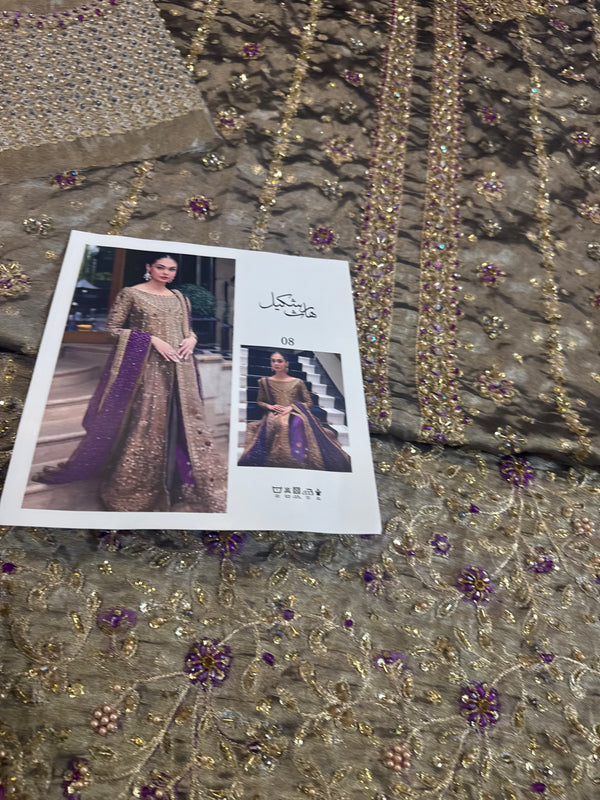 Haris Shakeel mesori purple dopata wedding edition