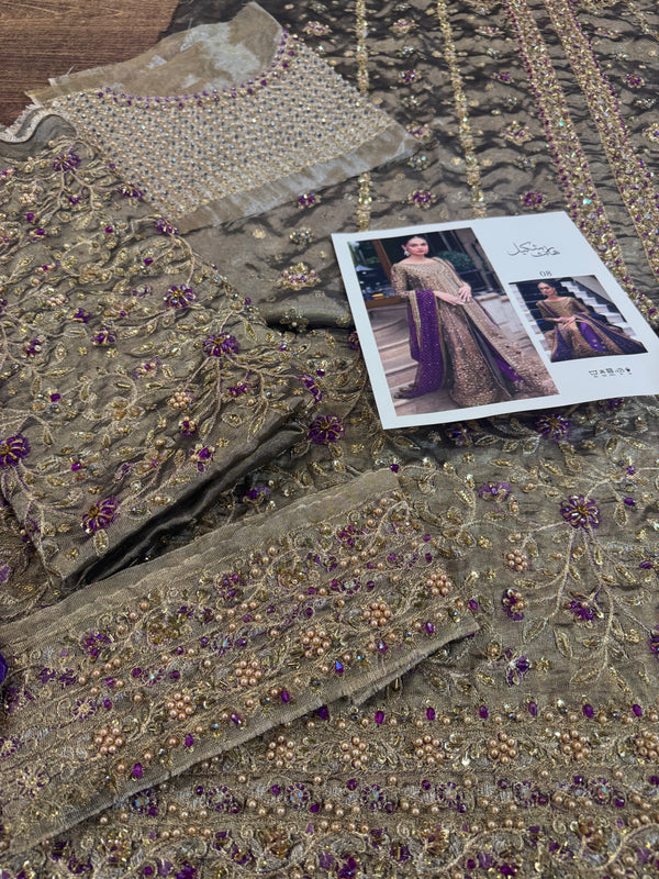 Haris Shakeel mesori purple dopata wedding edition