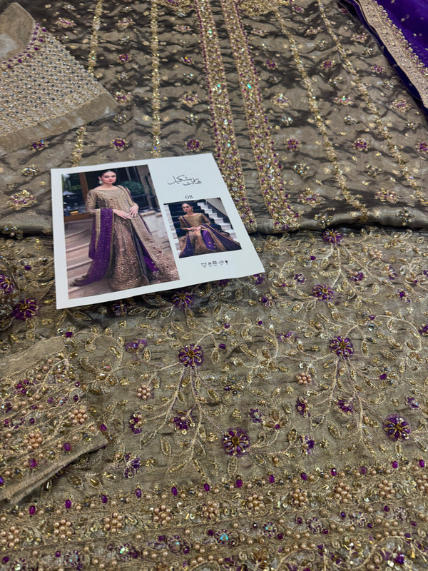 Haris Shakeel mesori purple dopata wedding edition