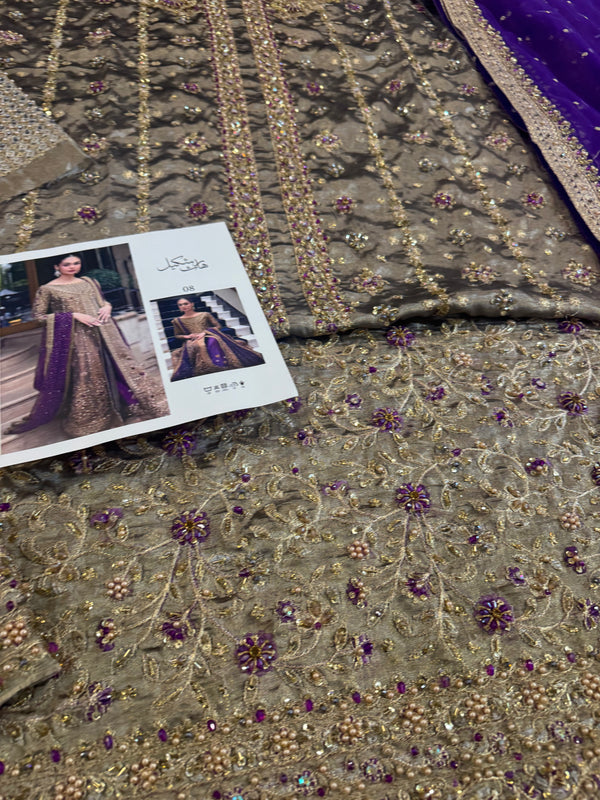 Haris Shakeel mesori purple dopata wedding edition