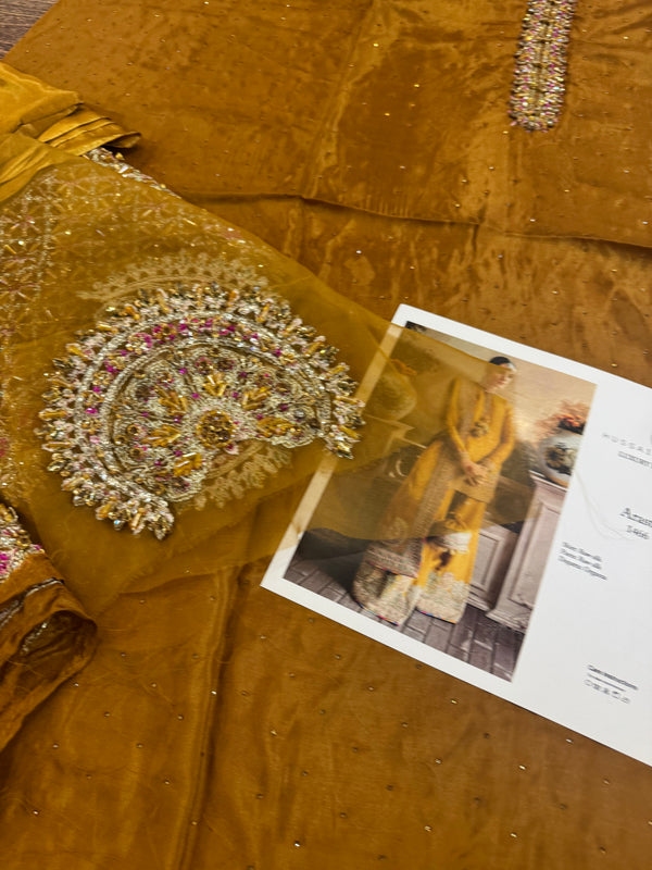 Hussain rehar yellow arasti wedding edition