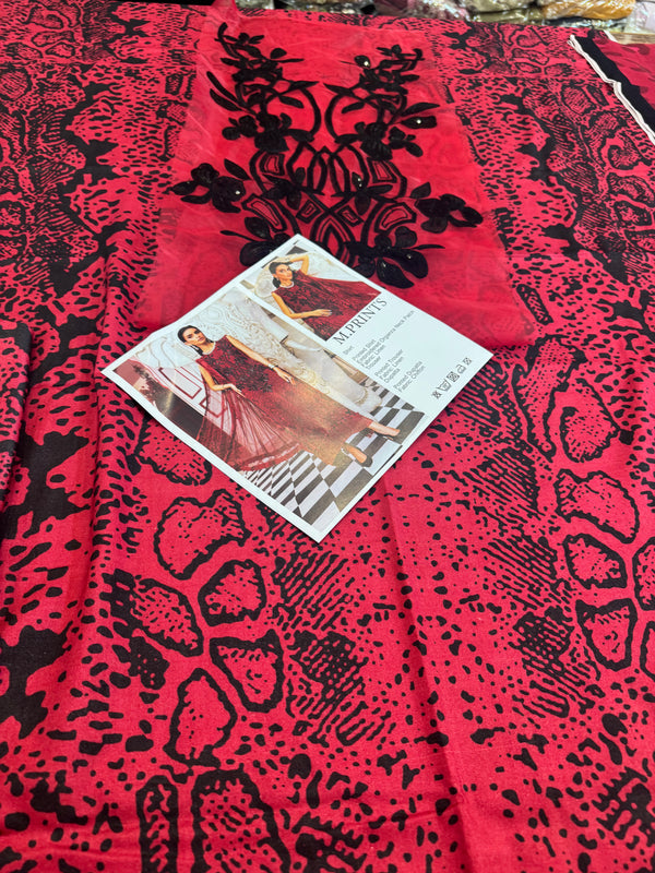 Maria b mprint red black winter collection