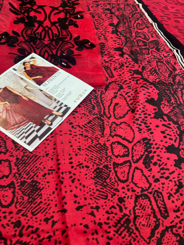 Maria b mprint red black winter collection