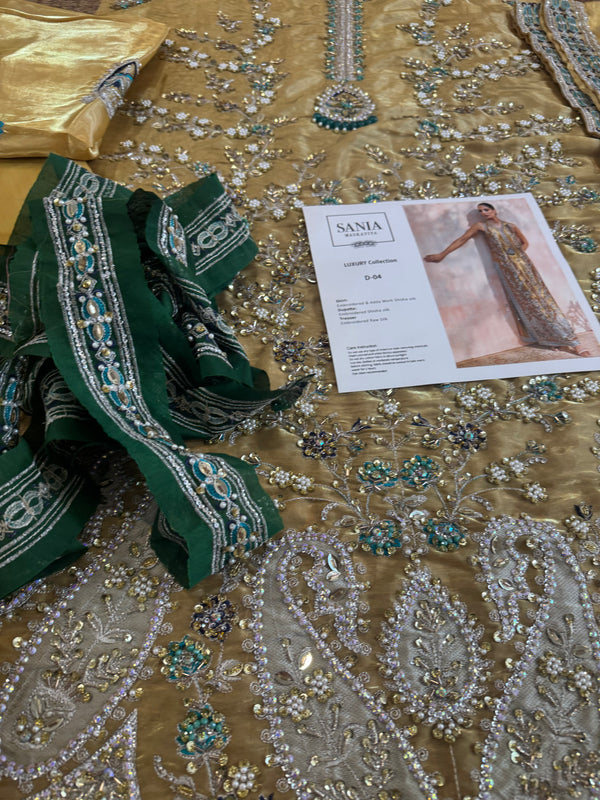 Sania masktaia mustard gold wedding edition