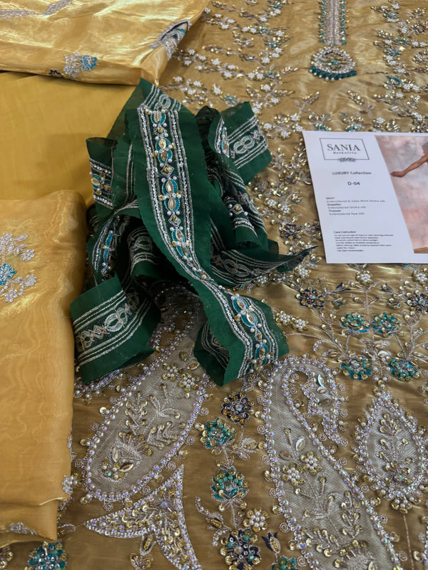 Sania masktaia mustard gold wedding edition