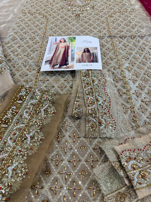 Haris Shakeel golden meroon wedding edition