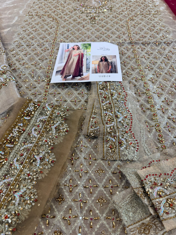 Haris Shakeel golden meroon wedding edition