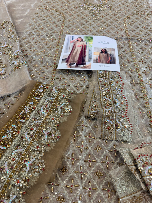 Haris Shakeel golden meroon wedding edition