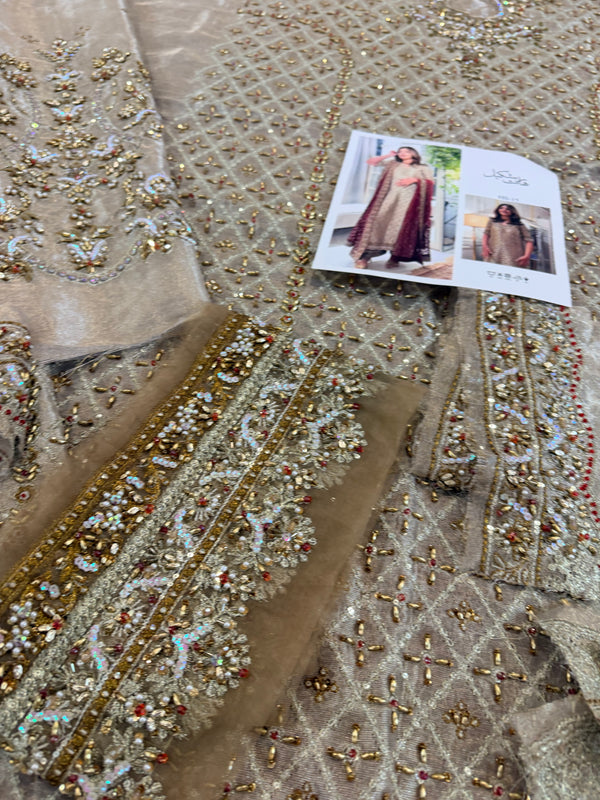 Haris Shakeel golden meroon wedding edition