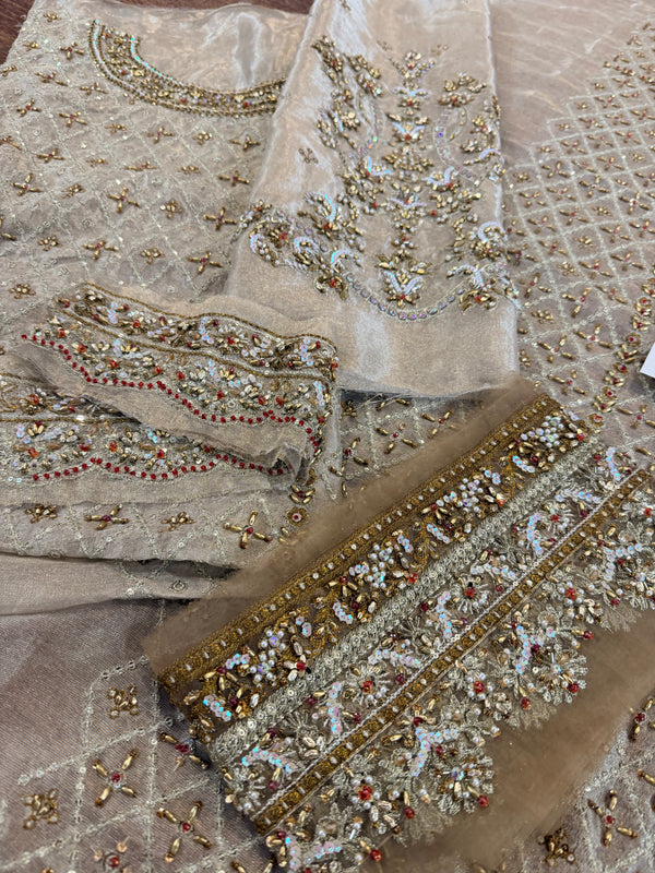 Haris Shakeel golden meroon wedding edition