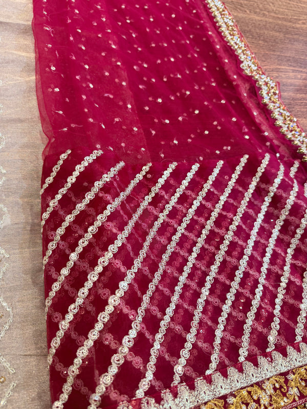 Haris Shakeel golden meroon wedding edition