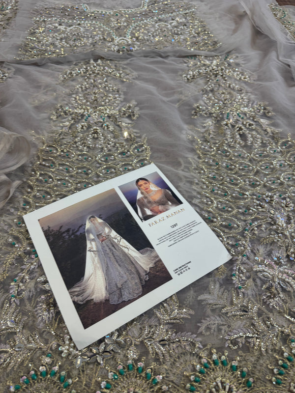 Faraz manan white maxy wedding edition