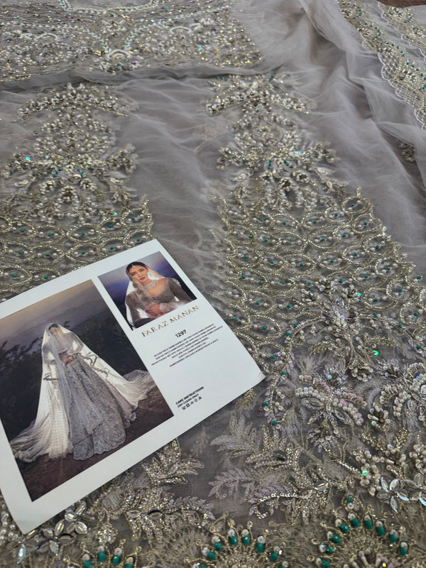 Faraz manan white maxy wedding edition