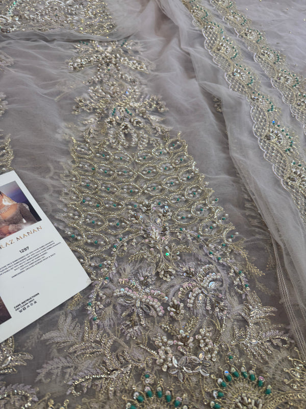 Faraz manan white maxy wedding edition