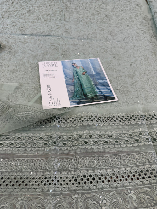 Sobia nazir mint green lawn 2026