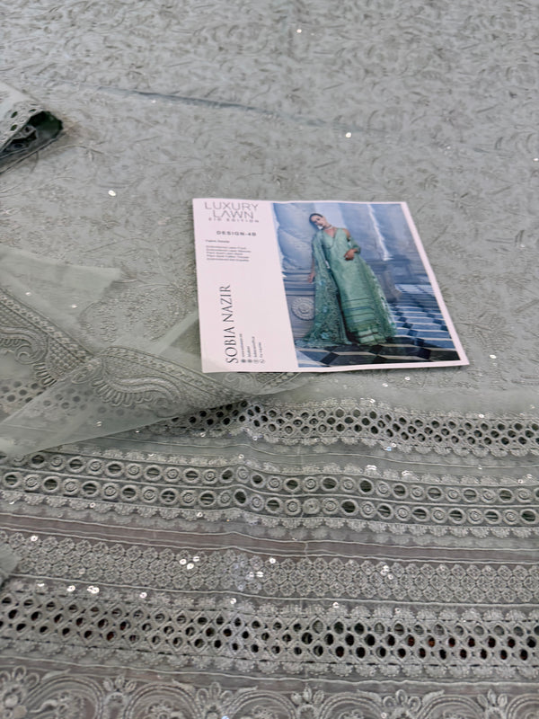 Sobia nazir mint green lawn 2026