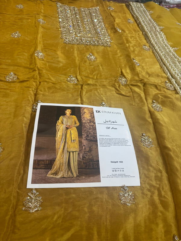 Erum khan yellow wedding collection