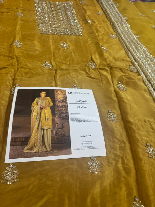 Erum khan yellow wedding collection
