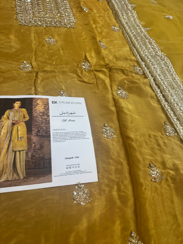 Erum khan yellow wedding collection