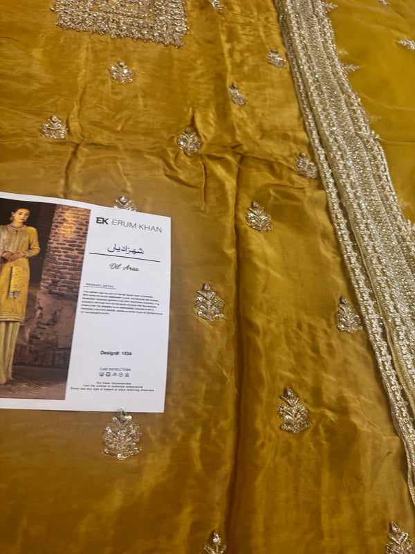 Erum khan yellow wedding collection