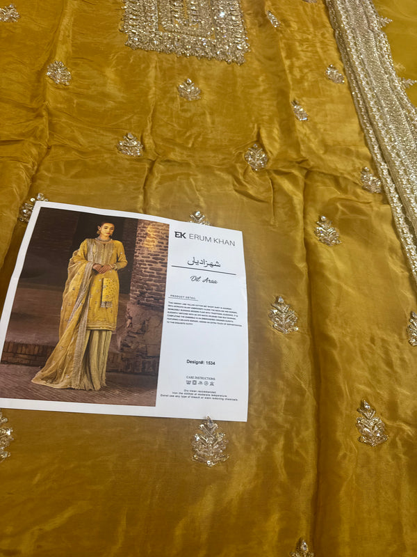 Erum khan yellow wedding collection