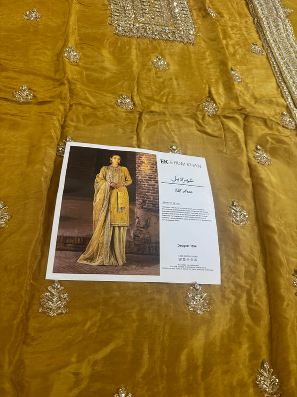 Erum khan yellow wedding collection