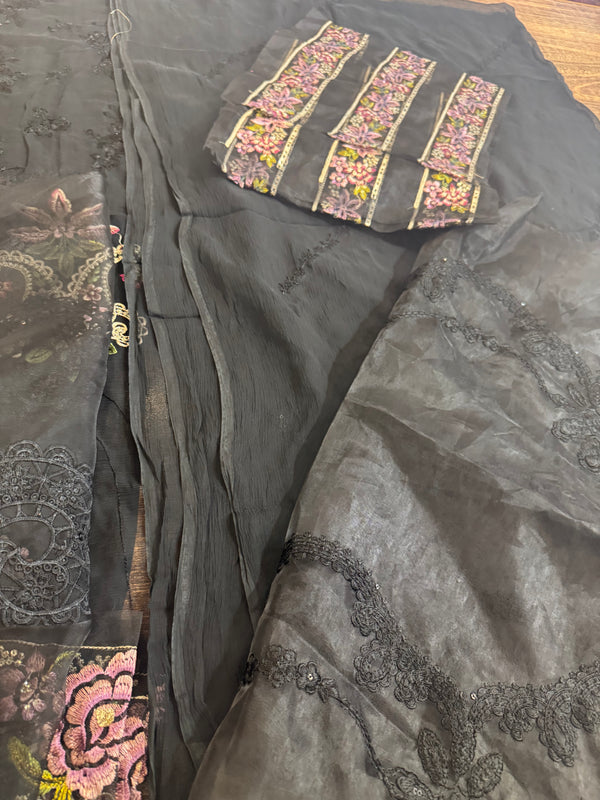 Maria B black chiffon wedding edition