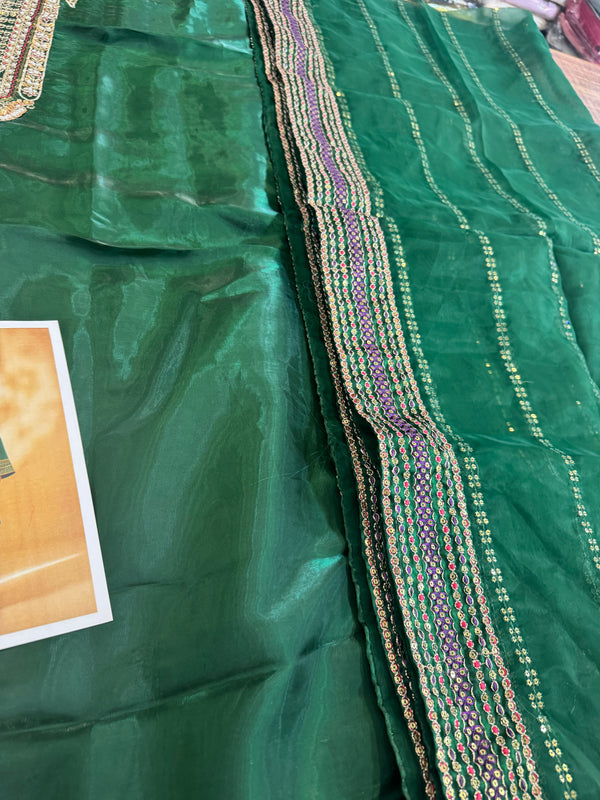 Fozia khalid green purple wedding edition